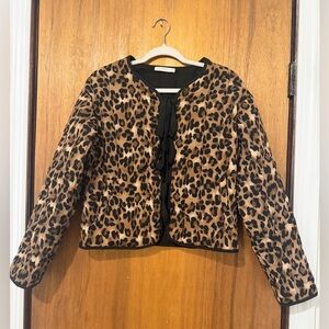 leopard anima print jacket size small uncharted paper store